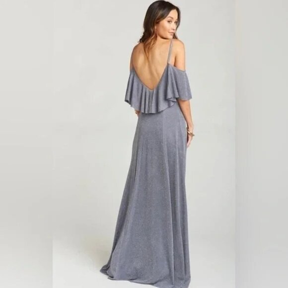 Show Me Your Mumu Dress Womens Small Renee Maxi Ruffle Dancing Queen Shine Smoke - Picture 3 of 12